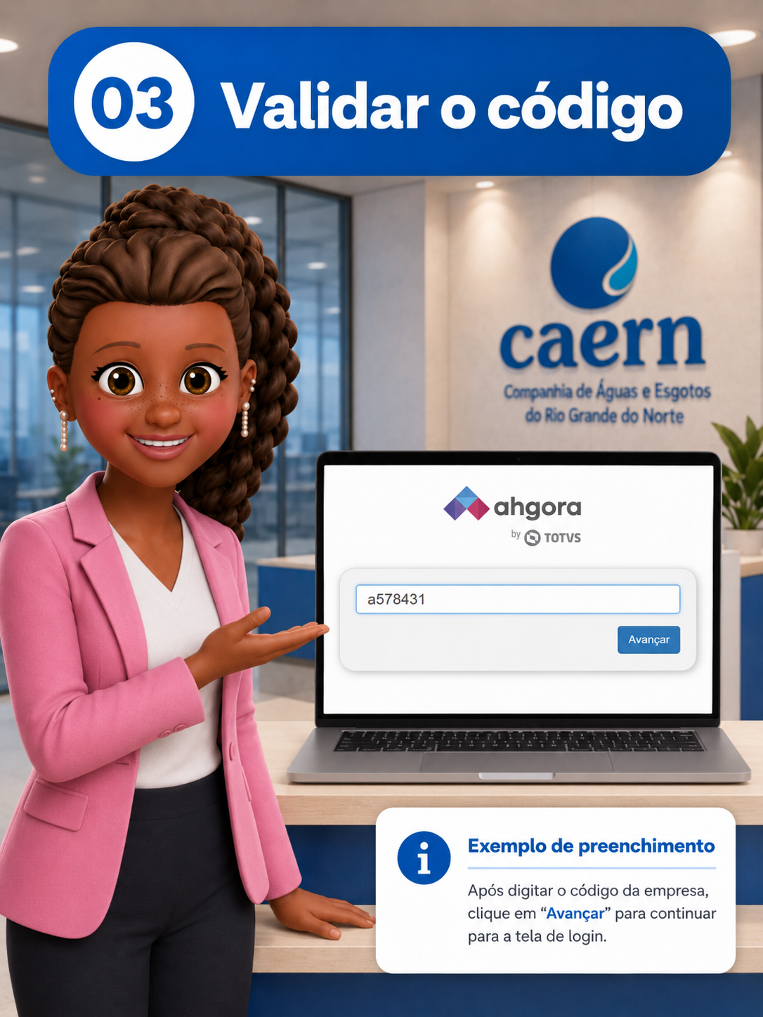 Validar o código - My Ahgora Web