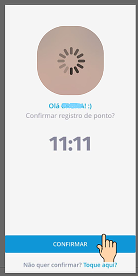 Tela de confirmação do registro de ponto no Ahgora Multi
