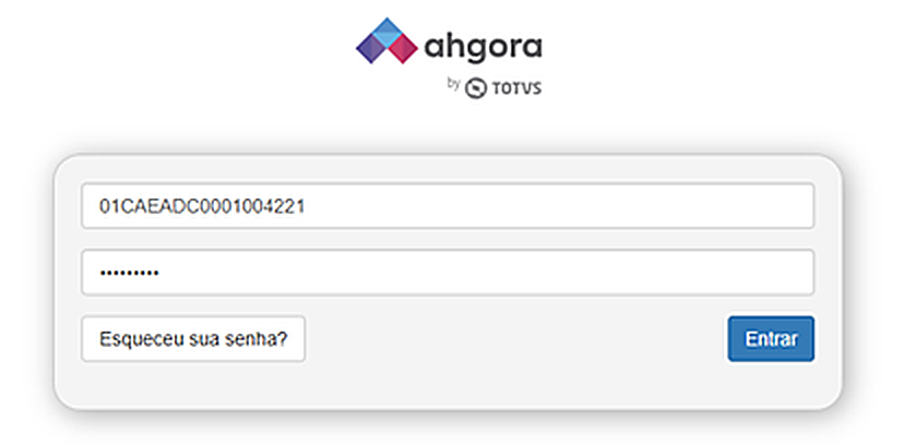 Tela de login web do My Ahgora com matrícula e senha