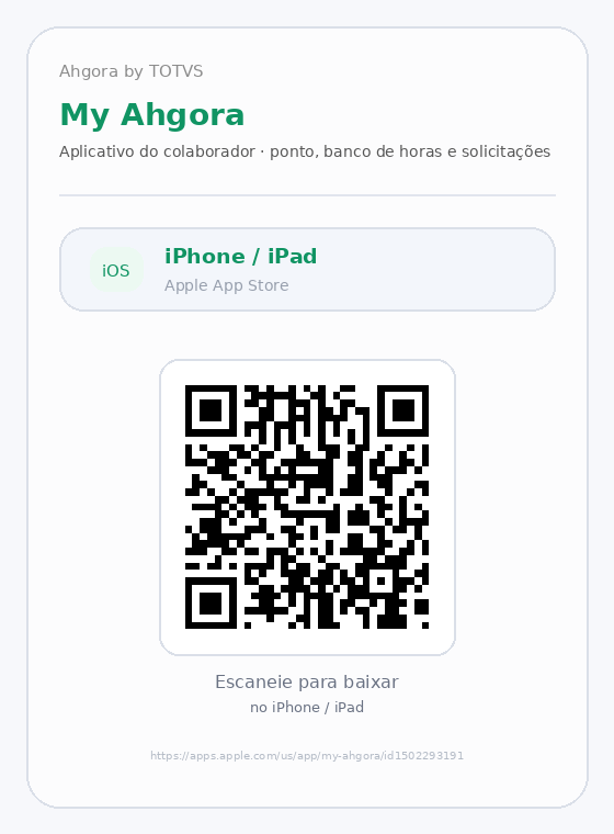 QR Code do My Ahgora para iPhone ou iPad
